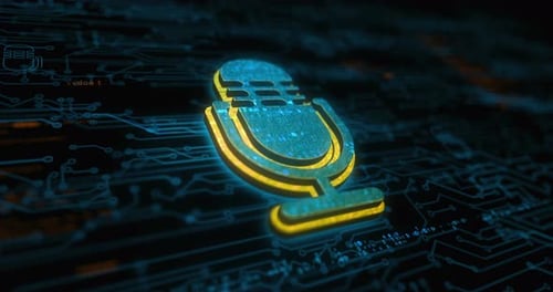 Seamless Loop of Digital Podcast Microphone on Circuit Board