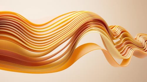 Flowing gradient orange curve ribbons background
