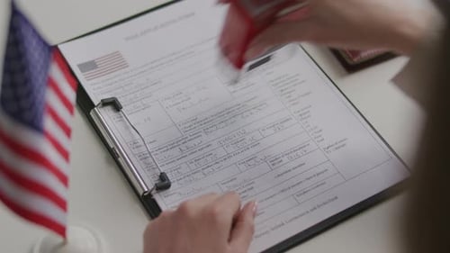 Rejected US Visa Application with Red Stamp