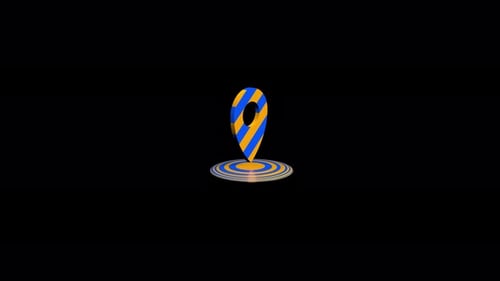 Animated 3D Location Pin Icon with Ripple Effect