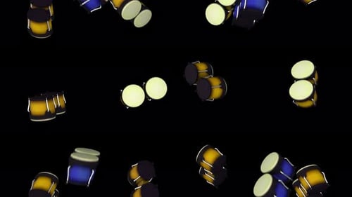 Animated Falling 3D Bongos Musical Loop