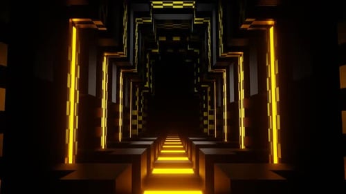 Black And Yellow Geometric Shapes Indoors Background Vj Loop In HD