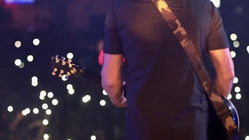 Guitarist Performing Live at a Vibrant Concert Event