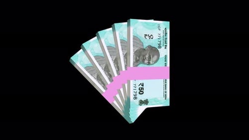 Animation 3D des billets de banque indiens de 50 roupies