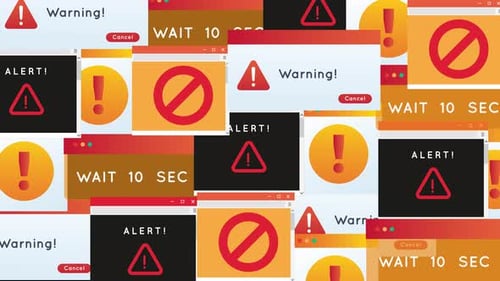 Animation Pop Up d'avertissement publicitaire