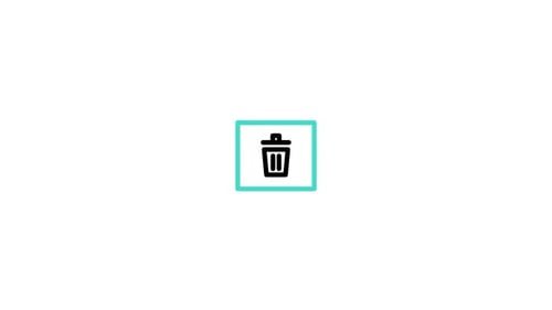 Flat Design Animated Delete Button to Trash Icon