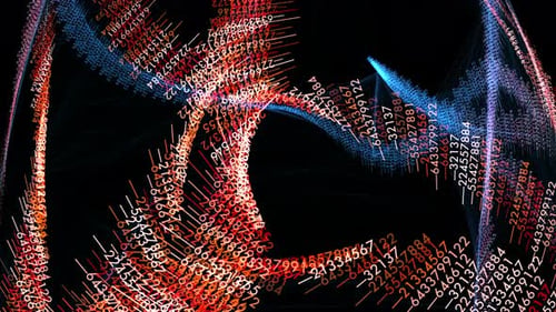 Digital Data Stream Abstract Numbers Technology Background Loop