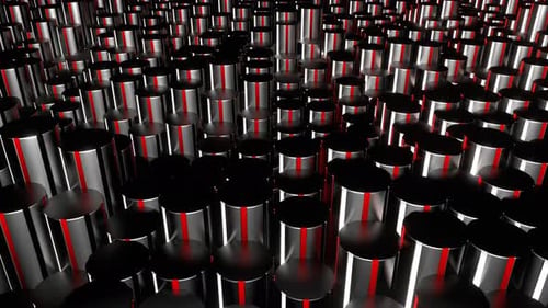 Red And White Circular Cylindrical Neon Equalizer Background Vj Loop In 4K