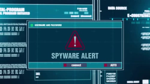 Spyware Alert Warning Notification on Digital Security Alert on Screen