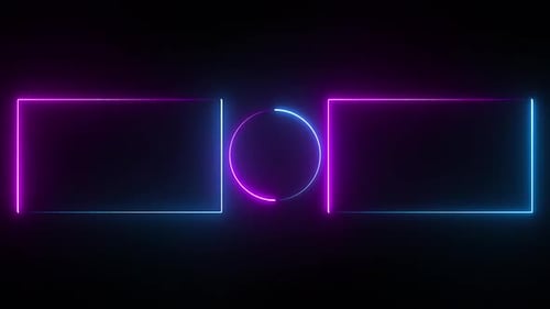 End Screen Neon Frame Blue And Pink V13