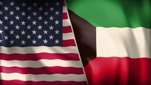 Usa And Kuwait Background Loop