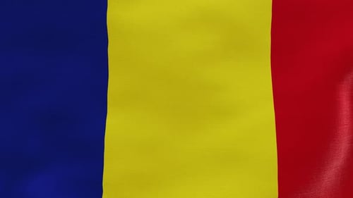 Flagge Rumäniens in Zeitlupe