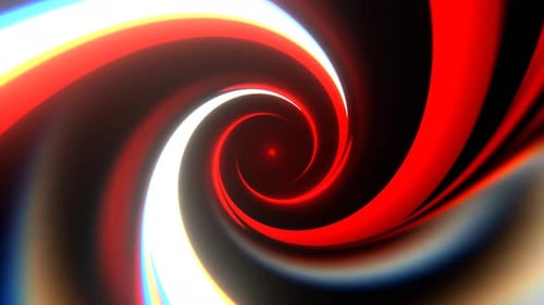 Red And White Vivid Hypnotic Spiral Corridor Background Vj Loop I 4K