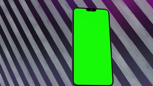 3D smartphone with Reflections of pink light and white lines