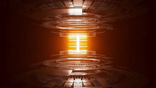 Sci Fi loop showing radiant energy center with metallic rings.