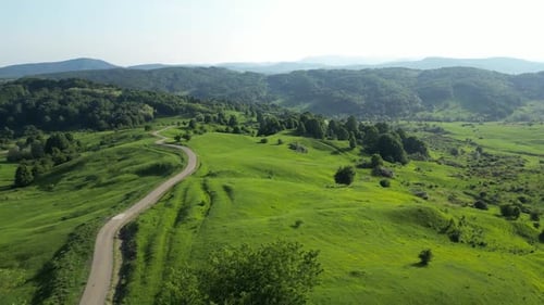 Cinematic Path Of Aerial Hill