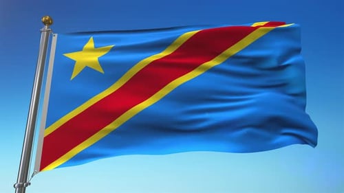 Democratic Republic of Congo Flag Waving Animation