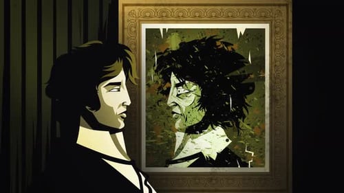 man watching his portrait slowly corrupt and decay