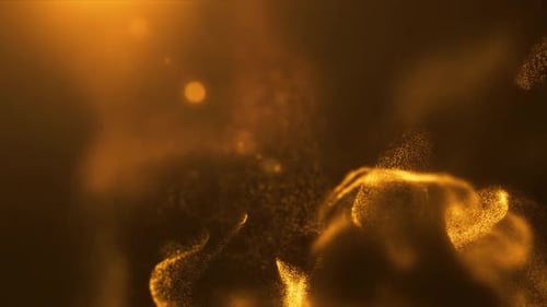 Fluid Golden Particles Abstract Motion Background Animation
