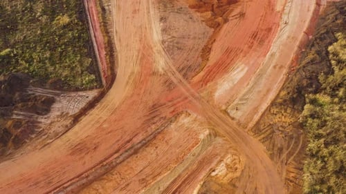 Aerial Reveal shot of Excavation and at a Large Development Site