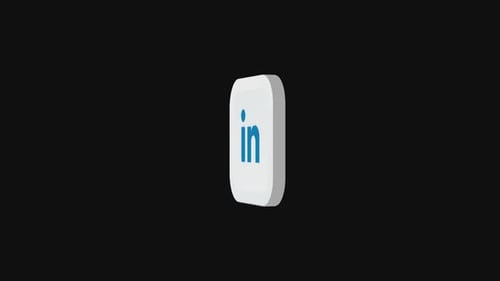 Modern Rotating 3D LinkedIn Logo Icon