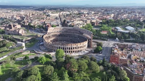 Rome Coliseum At Rome In Lazio Italy.