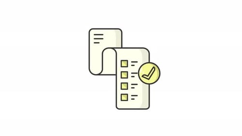 financial statement icon animation receipt loop motion graphic video design