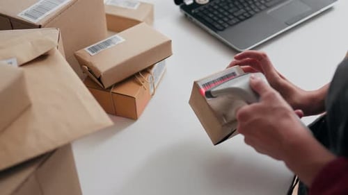 Scanning Barcodes on Packages at a Workstation