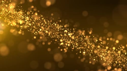 Fond abstrait de particules d'or. Fond doré brillant