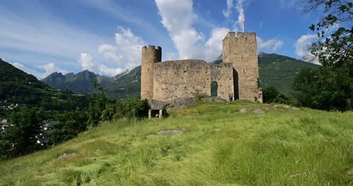 The medieval castle Sainte Marie, Luz Saint Sauveur, Hautes Pyrenees, France