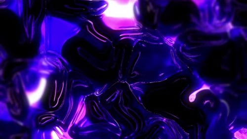 Abstract Fluid Metallic Purple Blue Glow Vibrant Dynamic