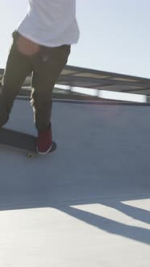 Man, ride and active with skateboard in city, training and athlete with skill development and hobby