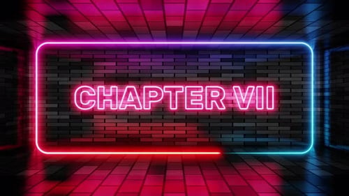 Neon Glowing Chapter Text Reveal on Brick Wall