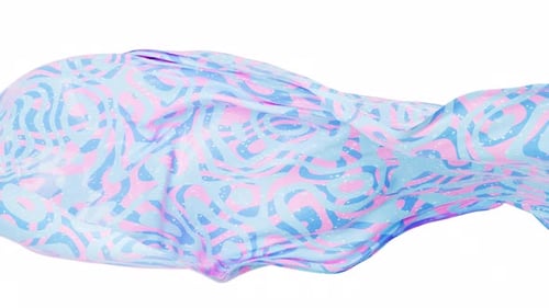 Flowing cloth with abstract wave pattern with alpha channel