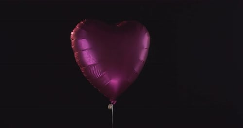 Purple Heart Balloon with Falling Petals