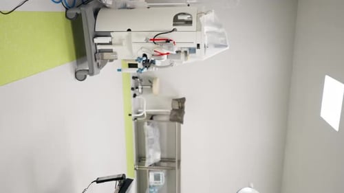 Vertical Video in a Modern Clinic in a Bright Spacious and Clean Plastic Surgery Operating Room the