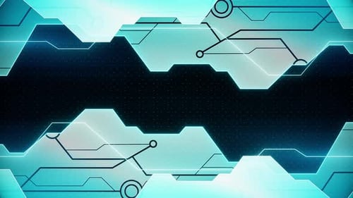 Futuristic Digital Circuit Board Technology Background Animation