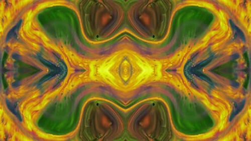 Abstract Fluid Ink Kaleidoscope Pattern Background Loop