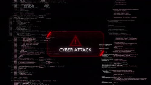 Cyber Attack Code Glitch Digital Error Animation