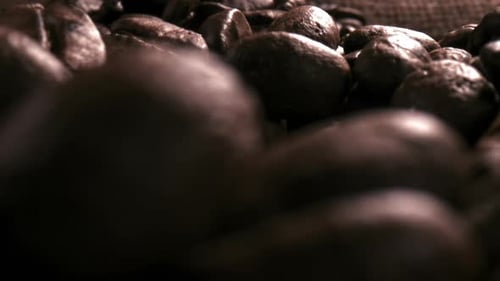 Slidershot von Kaffeebohnen