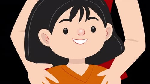 Little Girl With Her Mom Smiling On Alpha Channel 4K