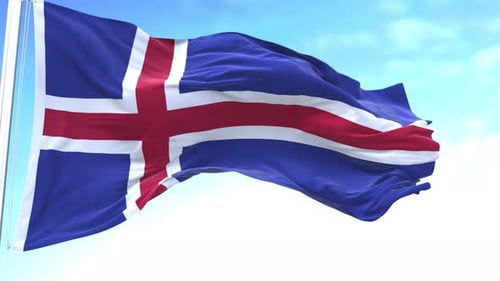 Iceland Horizontal Flag In The Sky Speed Waving