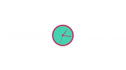 Flat Design Time Clock Countdown Animation