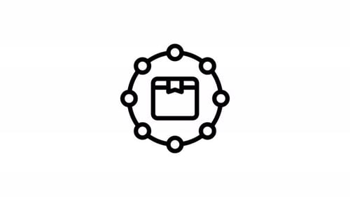 supply chain line icon animation