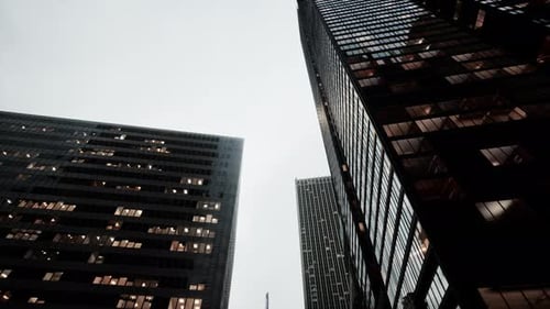 View Looking Up at High Rise Buildings