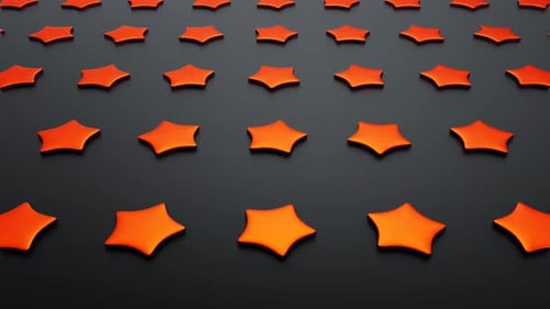 Cartoon Orange Stars on Black Background Loop Animation