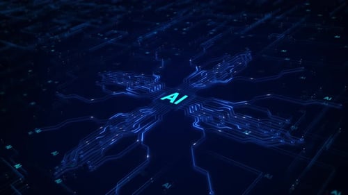 AI Artificial Intelligence Circuit Board AI Brain Circuit Board Technological Chip Human Brain