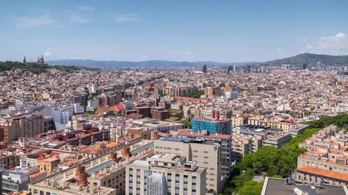 Barcelona Skyline Shot From High Vantage Point