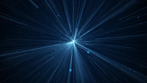 Abstract Blue Light Rays and Particles Background Loop