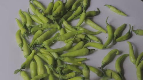 Green chili peppers. Isolated on white background